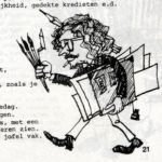 Zelfportret met peuk in het hoofd (1975,schoolblad Slurfje)
