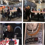 De stand van Roger met de lampenkappen en displays van Romy