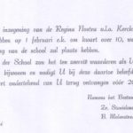 Uitnodiging voor de inzegening van de school