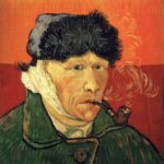 Zelfportret met verbonden oor en pijp uit 1889