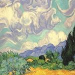 Korenveld met cipressen (1889) door Vincent van Gogh