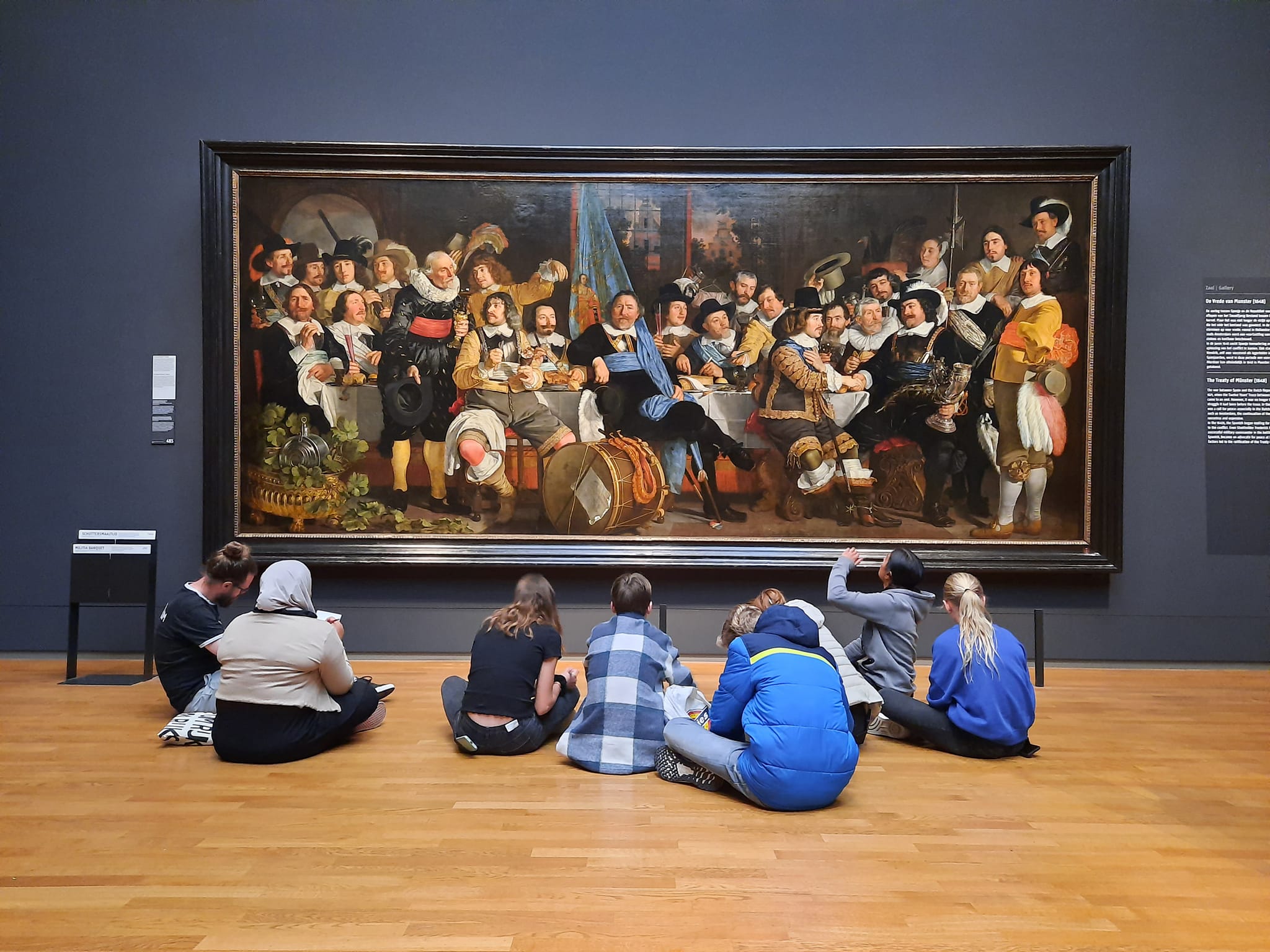 De leerlingen op 18 oktober in het Rijksmuseum