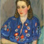 Jan Sluijters: Portret van Liesje in blauwe blouse, 1939 